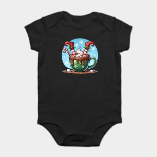Elf In A Cup Christmas Baby Bodysuit